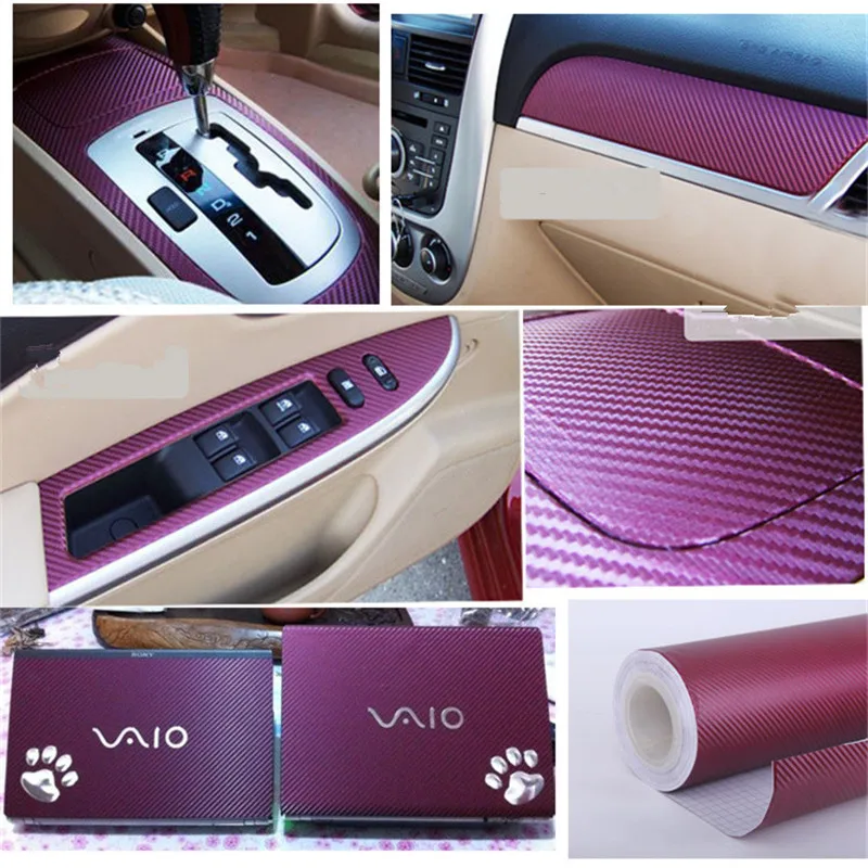 50cmx200cm 3D Carbon Fiber Vinyl Car Wrap Sheet Roll Film Car Stickers and Decals Motorcycle Car Styling Accessories Automobiles
