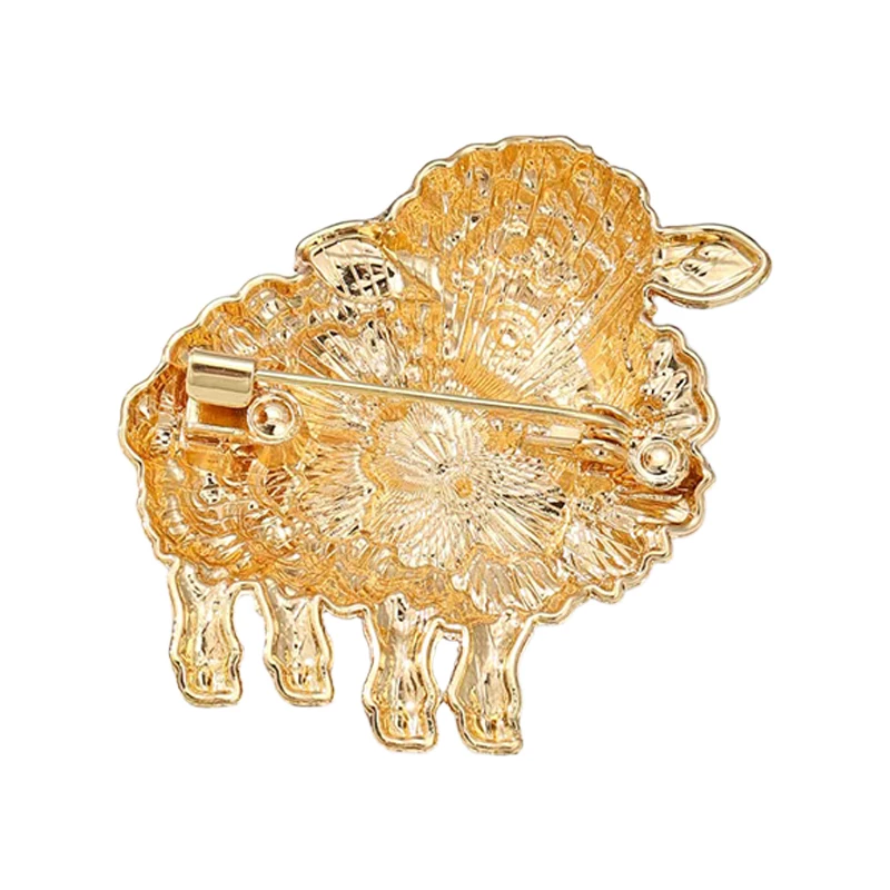 Wuli&baby Charming Sheep Brooches Pins For Women Unisex 6-color Flowers Goat New Year Party Office Animal Brooch Pin Gifts