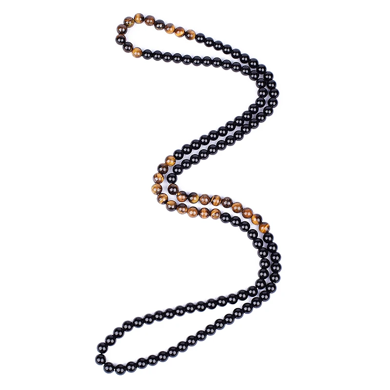 Fashion Tiger Eye Stone Beaded Necklaces Men Meditation Yoga Natural Stone Necklaces for Women New Design Handmade Jewelry Gift