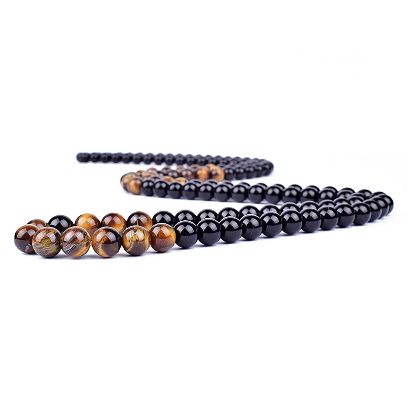Fashion Tiger Eye Stone Beaded Necklaces Men Meditation Yoga Natural Stone Necklaces for Women New Design Handmade Jewelry Gift