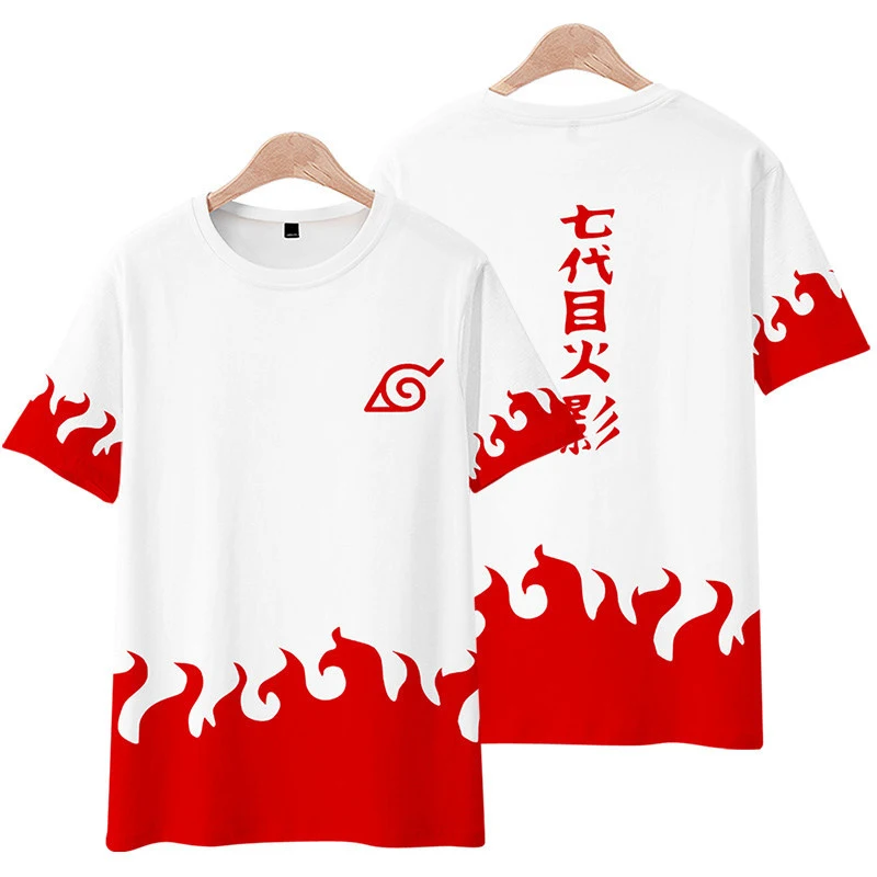 Anime Naruto Seventh Hokage Kimono Cosplay T-shirt Akatsuki 3D Printing Short Sleeve Tops For Boy Hip Hop Style Streetwear Tees