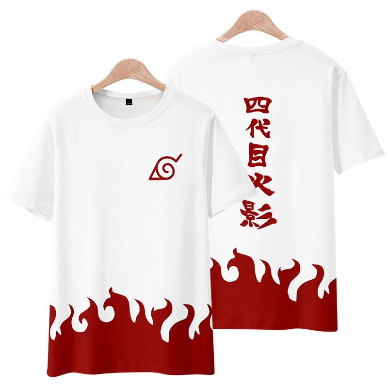 Anime Naruto Seventh Hokage Kimono Cosplay T-shirt Akatsuki 3D Printing Short Sleeve Tops For Boy Hip Hop Style Streetwear Tees