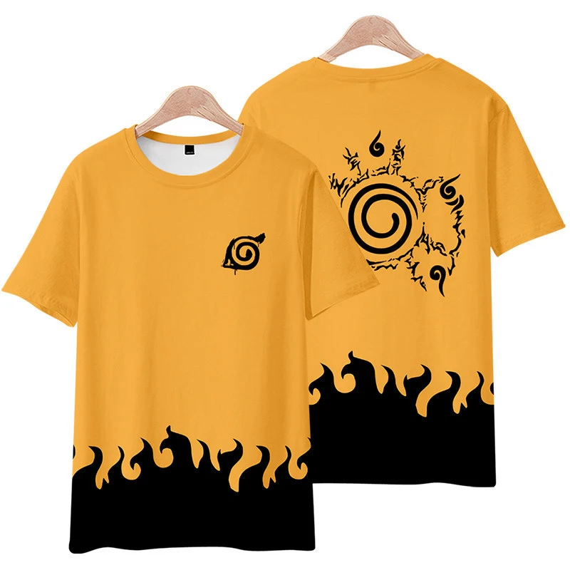 Anime Naruto Seventh Hokage Kimono Cosplay T-shirt Akatsuki 3D Printing Short Sleeve Tops For Boy Hip Hop Style Streetwear Tees