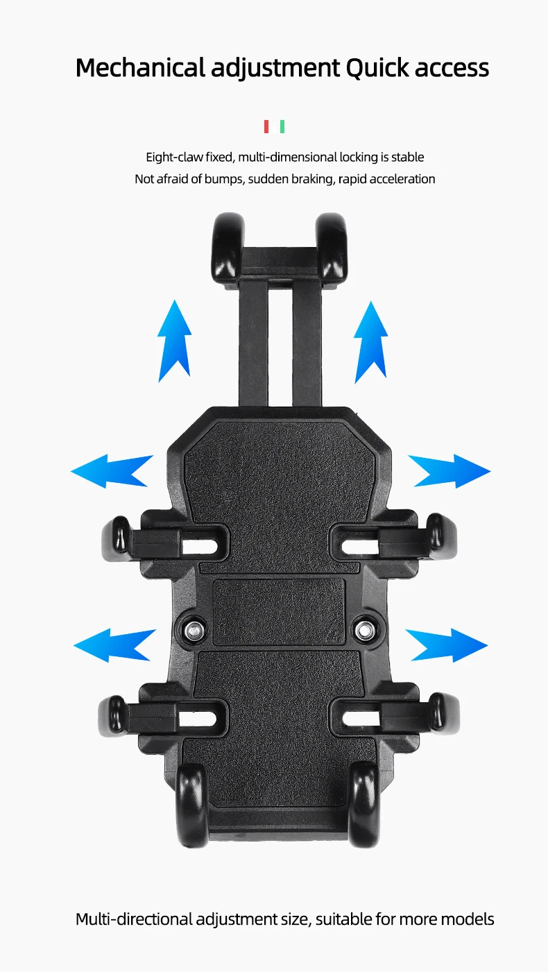 Motorcycle Electric Bike Mobile Phone Holder Aluminum Handlebar Bicycle Riding Bracket GPS Mount Phone Holder W/ Shock Absorber