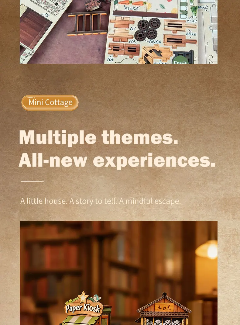 NEW DIY Wooden Japanese Mini Shop Cottage Casa Miniature Model Kits With Furniture Dollhouse for Friends Birthday Gifts