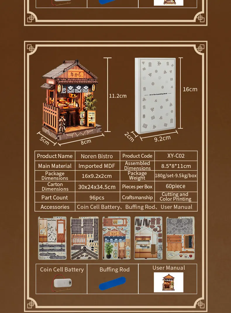 NEW DIY Wooden Japanese Mini Shop Cottage Casa Miniature Model Kits With Furniture Dollhouse for Friends Birthday Gifts