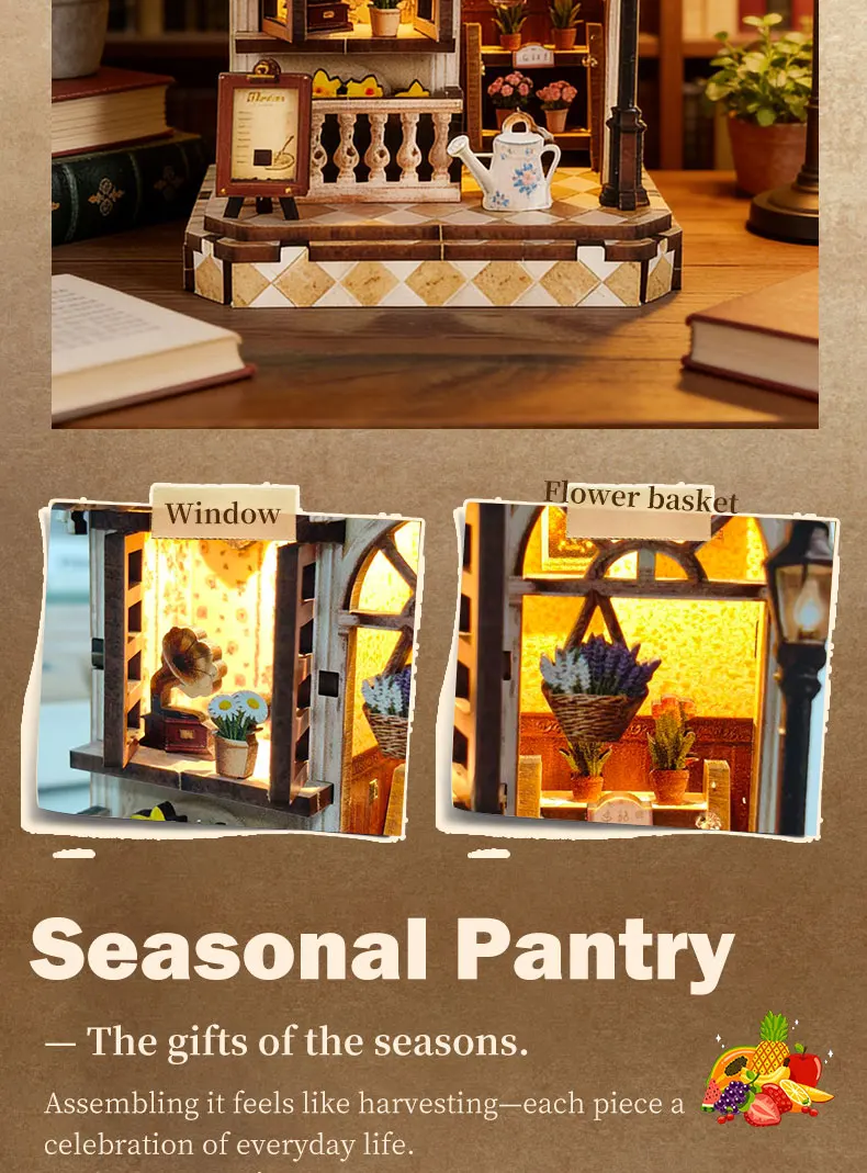 NEW DIY Wooden Japanese Mini Shop Cottage Casa Miniature Model Kits With Furniture Dollhouse for Friends Birthday Gifts