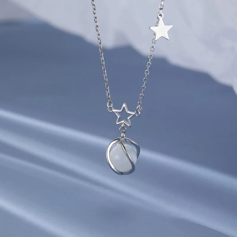 Simple Fashion Pink Zircon Cherry Blossom Pendant Necklace For Women Butterfly Love Collarbone Chain Wedding Jewelry Gifts