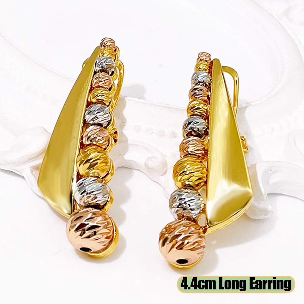 GZJPEI Fashion Luxury Jewelry Set High Quality Gorgeous Three Tone Design For Women Bridal Wedding Engagement Jewelry Gift Box
