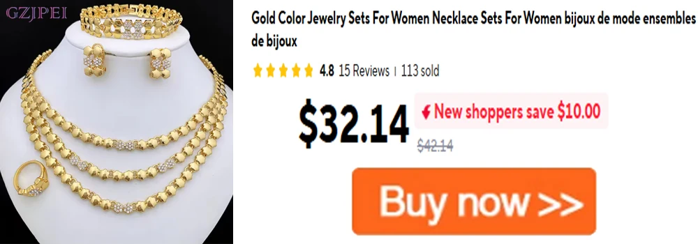 GZJPEI Fashion Luxury Jewelry Set High Quality Gorgeous Three Tone Design For Women Bridal Wedding Engagement Jewelry Gift Box