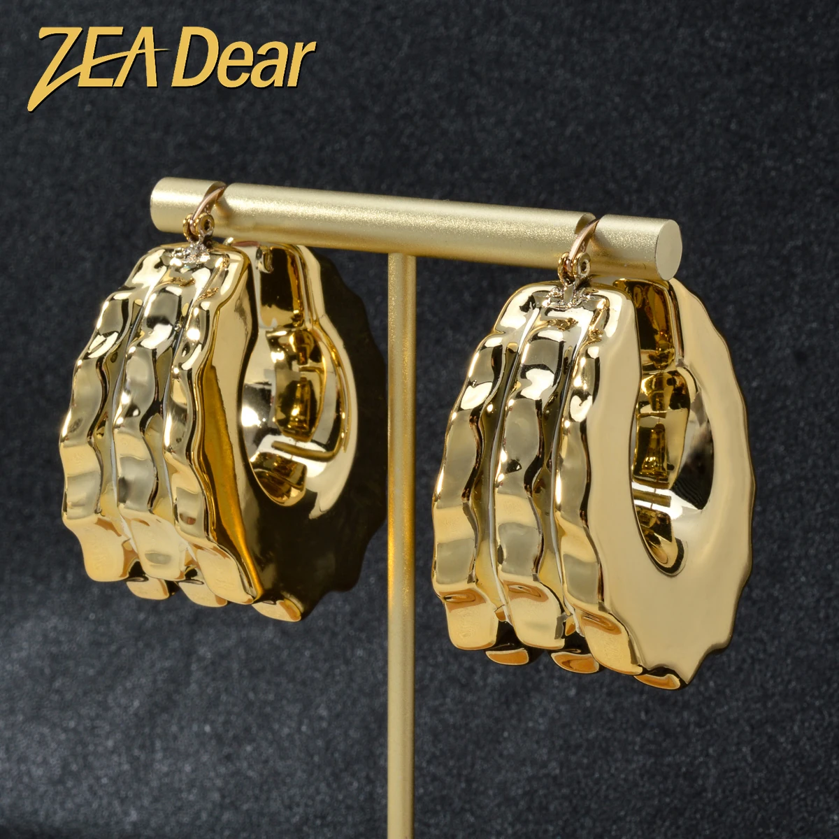 ZEADear Hoop Earrings Girl's Gift Gold Plated Jewelry Sets Italian Ornaments Fashion Luxury Women Party Daily Wear African