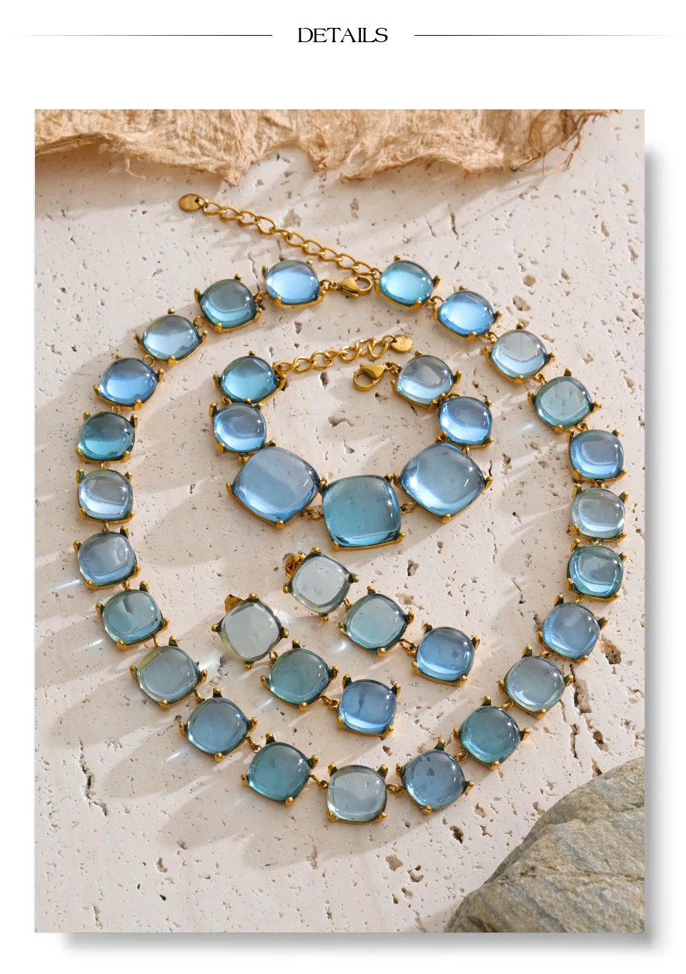 Yhpup Colorful Acrylic Resin Square Chain Necklace Bracelet Earrings Set PVD Plated Stainless Steel Fashion Y2K Jewelry