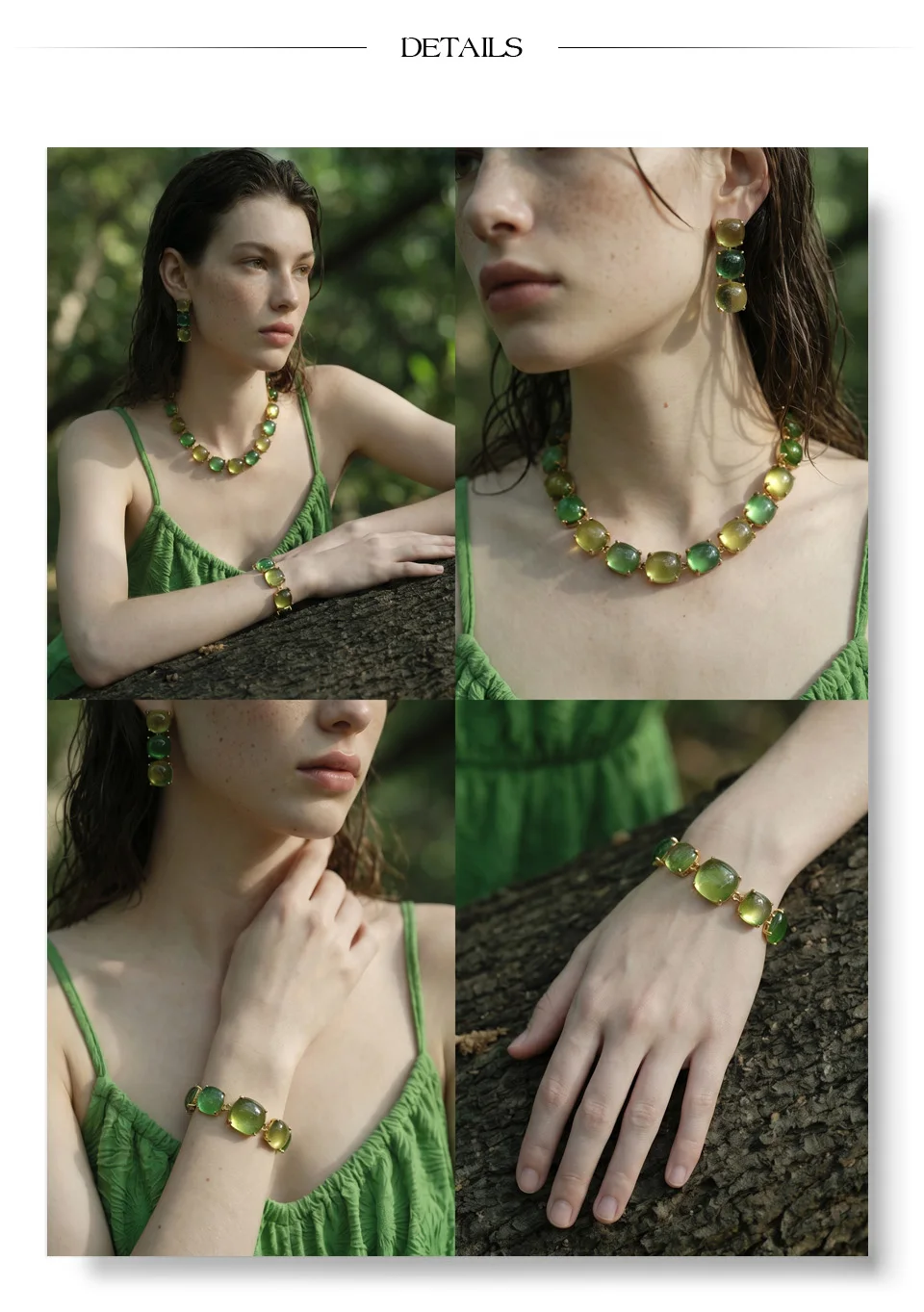 Yhpup Colorful Acrylic Resin Square Chain Necklace Bracelet Earrings Set PVD Plated Stainless Steel Fashion Y2K Jewelry