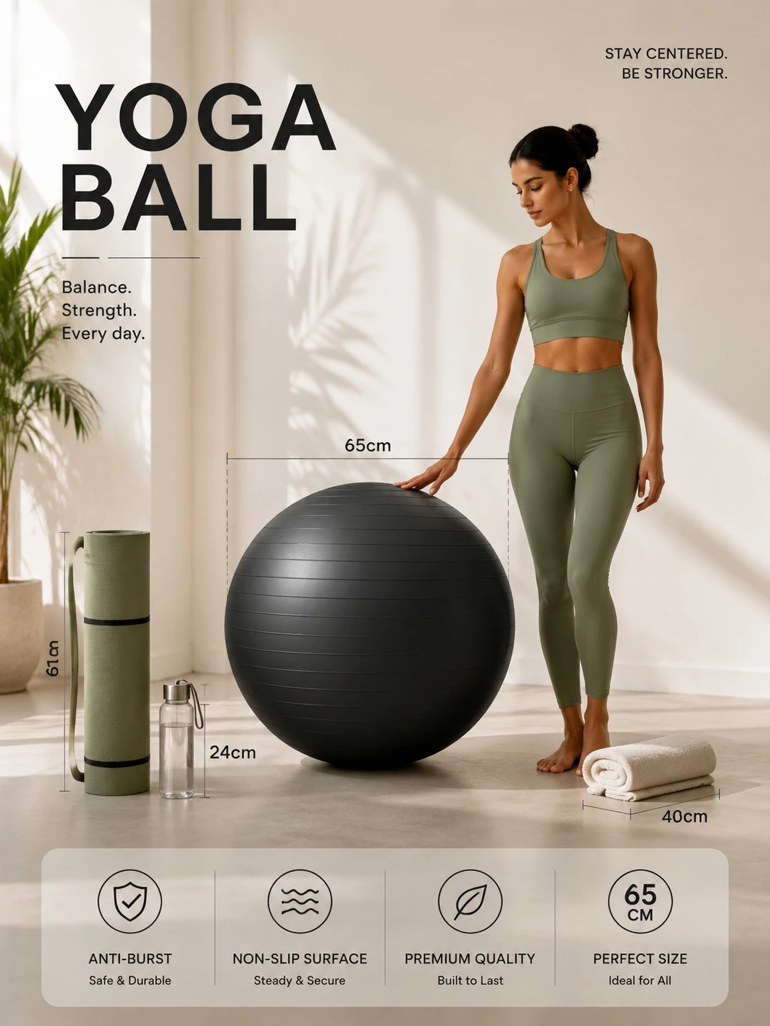 65cm yoga Ball Rehabilitation Basic Fitness equipment Explosion-Proof Protective Gear Fitness equipment Fitness equipment