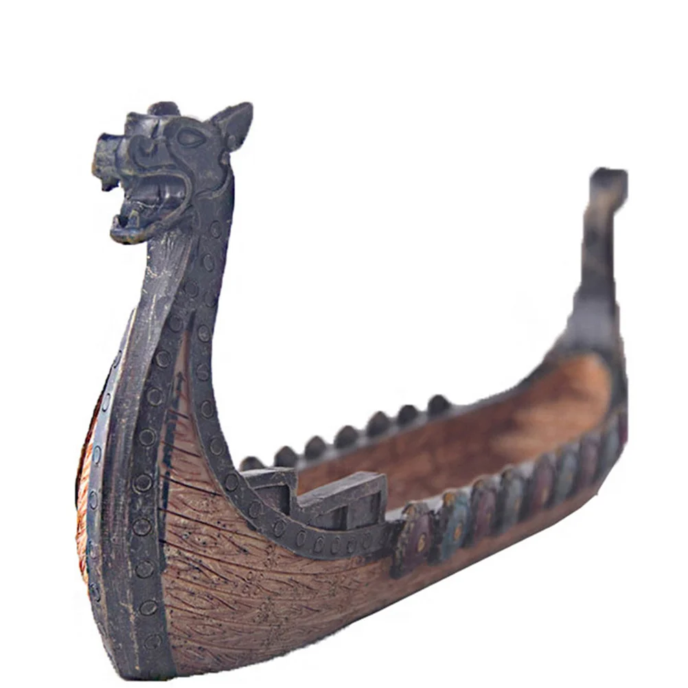 Vintage Viking Ship Resin Sculpture Craft, Exquisite Home Decor Ornament, Resin Viking Ship Aroma Diffuser