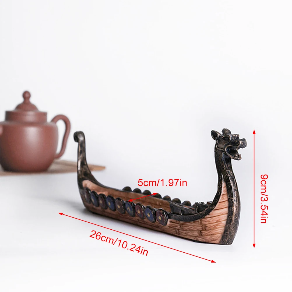 Vintage Viking Ship Resin Sculpture Craft, Exquisite Home Decor Ornament, Resin Viking Ship Aroma Diffuser