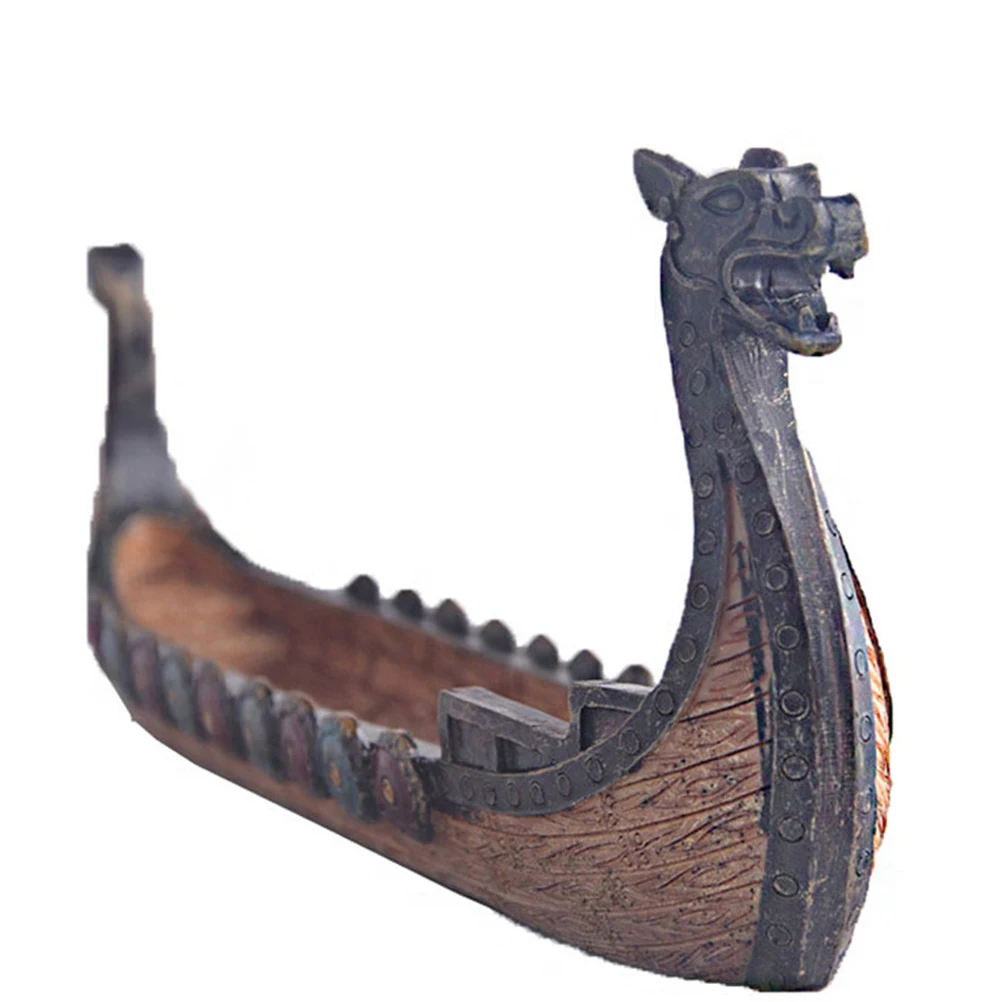 Vintage Viking Ship Resin Sculpture Craft, Exquisite Home Decor Ornament, Resin Viking Ship Aroma Diffuser