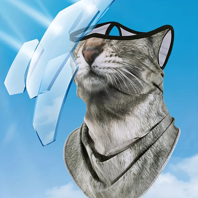 3D Cute Animal Balaclava Motorcycle Motocross Ski Snowboard Hat Helmet Liner Cat Dog Biker Neck Warmer Face Cap Cycling Headgear