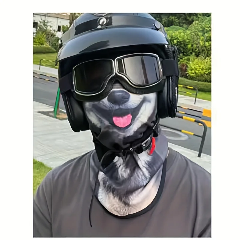 3D Cute Animal Balaclava Motorcycle Motocross Ski Snowboard Hat Helmet Liner Cat Dog Biker Neck Warmer Face Cap Cycling Headgear
