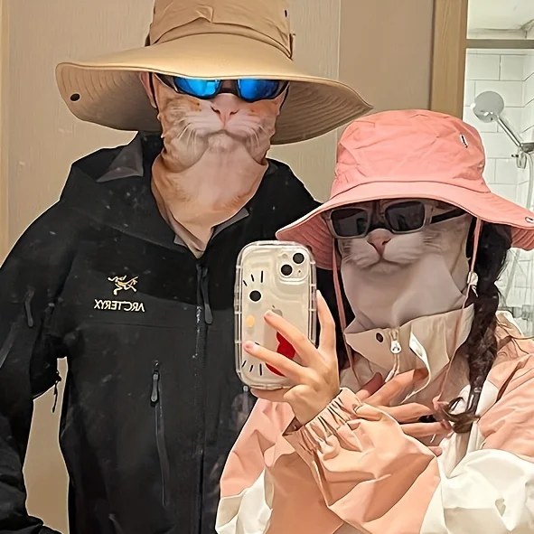 3D Cute Animal Balaclava Motorcycle Motocross Ski Snowboard Hat Helmet Liner Cat Dog Biker Neck Warmer Face Cap Cycling Headgear
