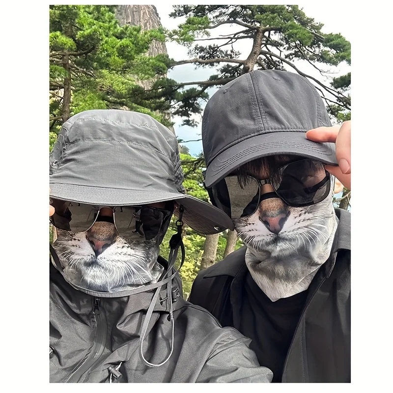 3D Cute Animal Balaclava Motorcycle Motocross Ski Snowboard Hat Helmet Liner Cat Dog Biker Neck Warmer Face Cap Cycling Headgear
