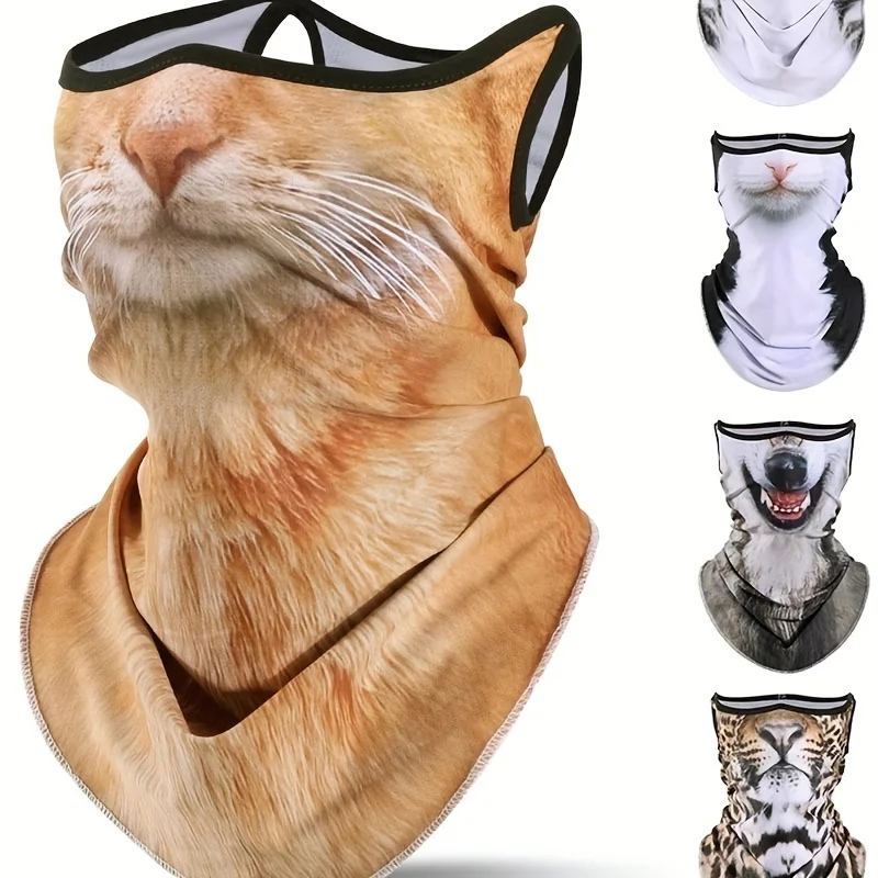 3D Cute Animal Balaclava Motorcycle Motocross Ski Snowboard Hat Helmet Liner Cat Dog Biker Neck Warmer Face Cap Cycling Headgear