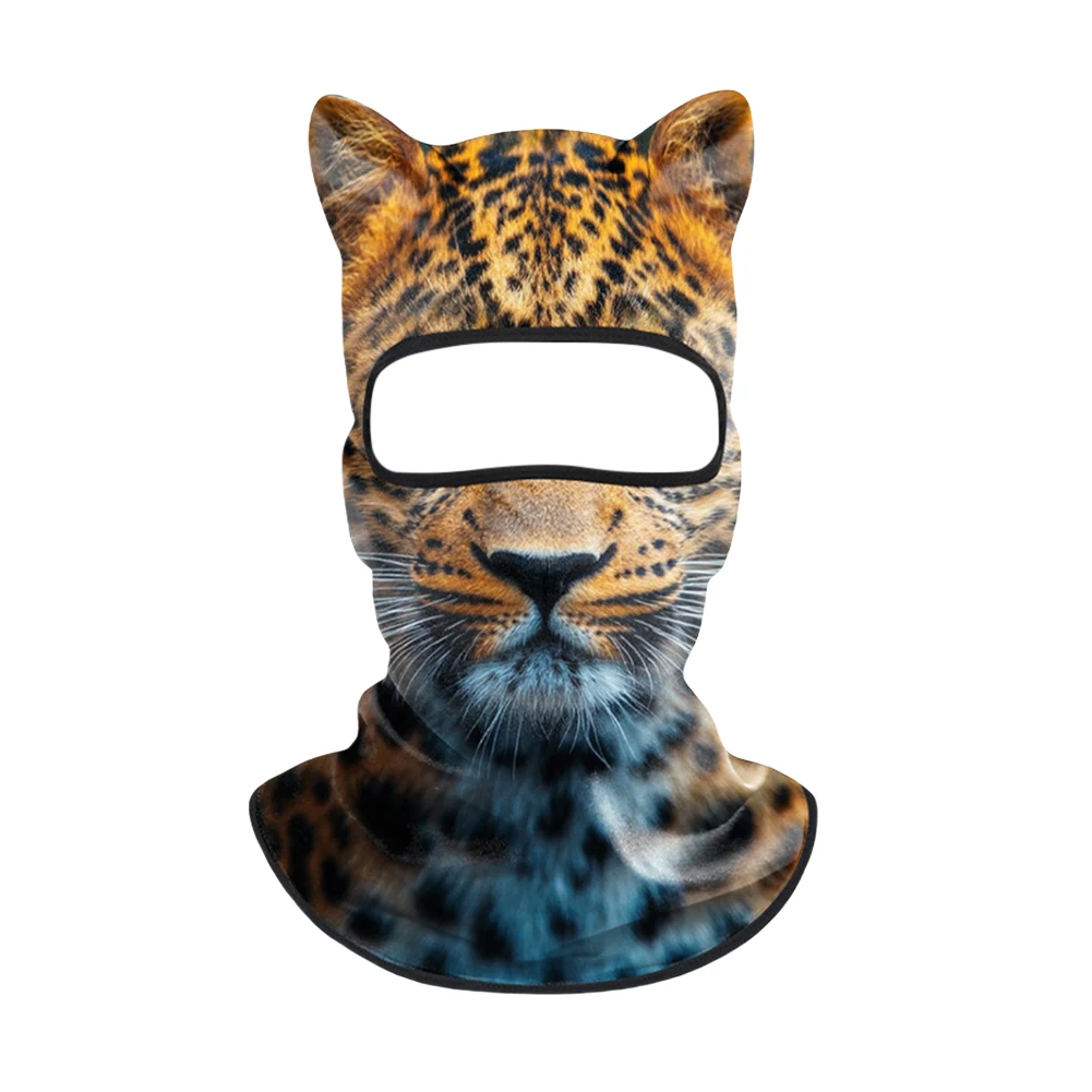 3D Animal Balaclava Cute Animal Print Balaclava with Ears Ski Snowboard Mask Soft Full Face Hood Mask for Music Festivals Raves