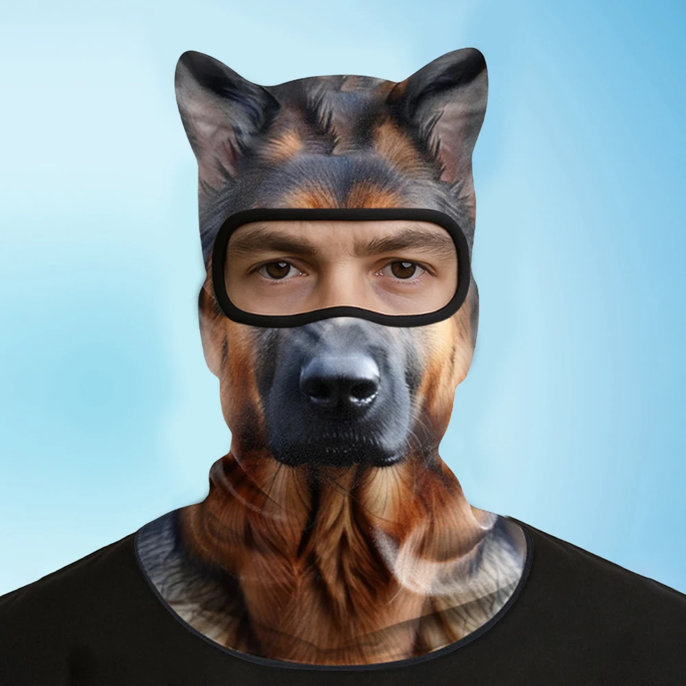 3D Animal Balaclava Cute Animal Print Balaclava with Ears Ski Snowboard Mask Soft Full Face Hood Mask for Music Festivals Raves