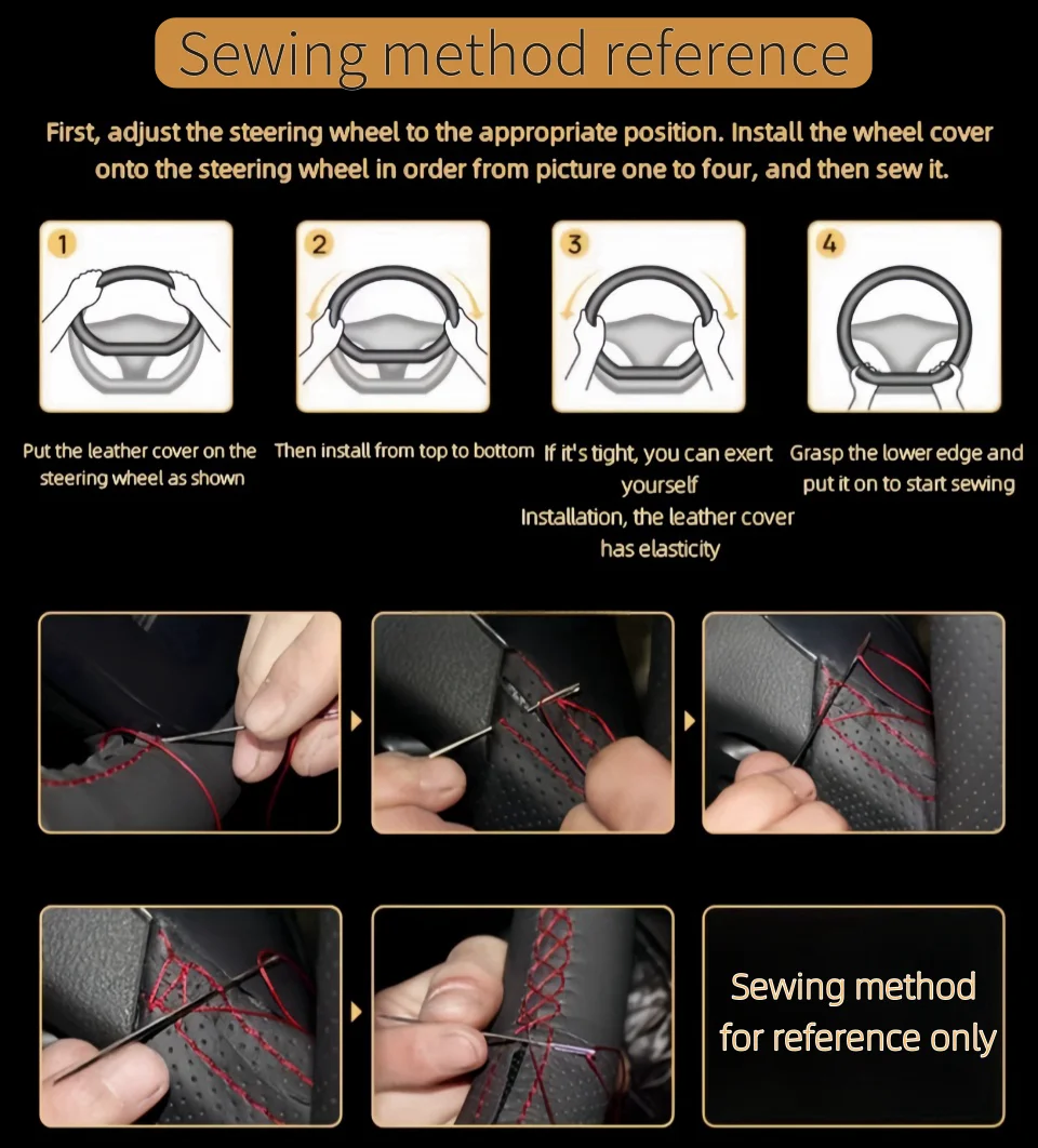 Car Steering Wheel Cover Suede Leather For VolksWagen VW Passat B8 2019-2022 Golf 8 2020-2022 Steering Wheel Braiding Cover