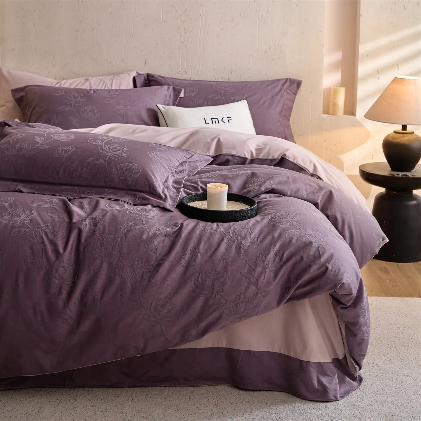 Svetanya Relief Heavy‑Weave 3D Jacquard 100% Cotton Bedding Sets 4pcs Bed Linens Duvet Cover Set Underwear
