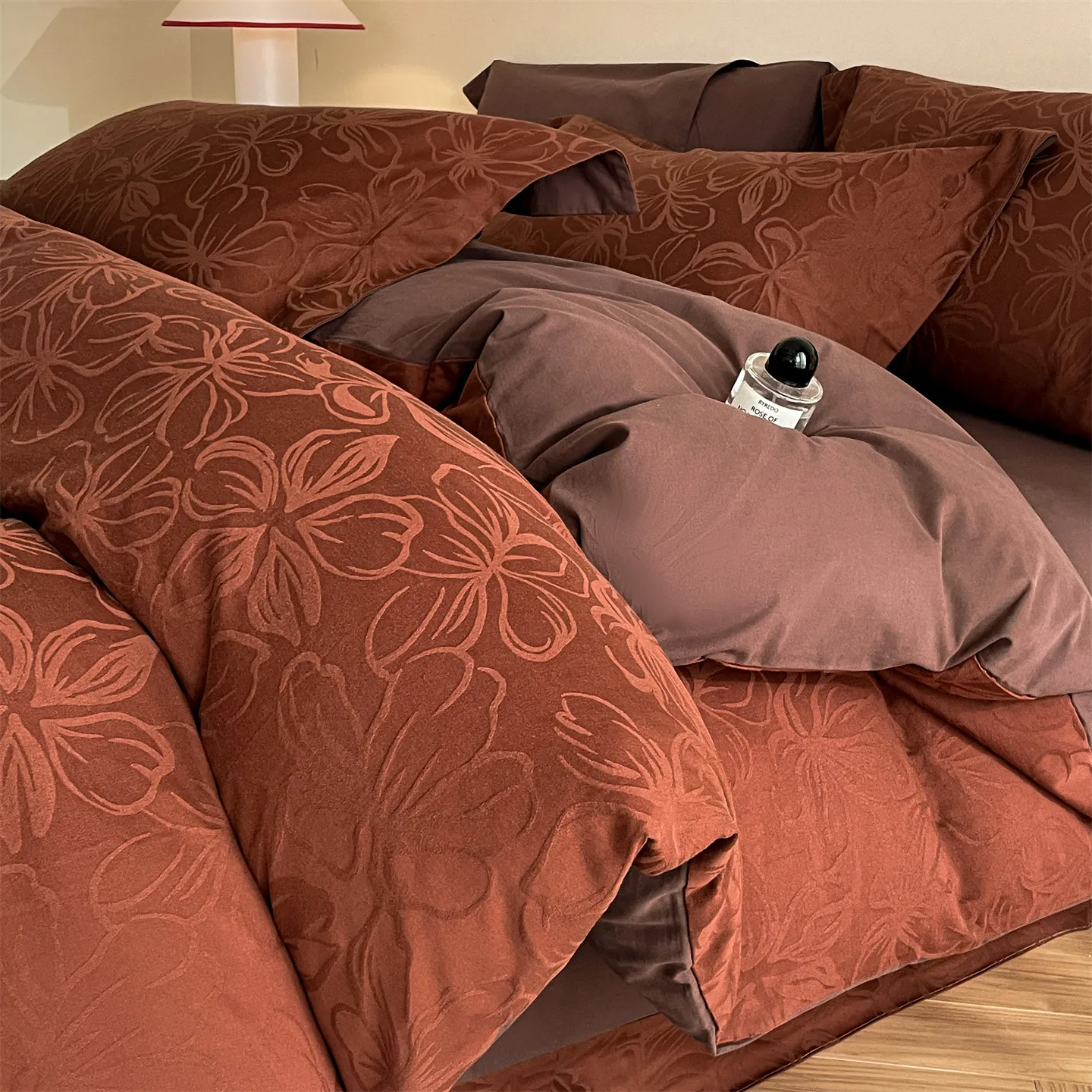Svetanya Relief Heavy‑Weave 3D Jacquard 100% Cotton Bedding Sets 4pcs Bed Linens Duvet Cover Set Underwear