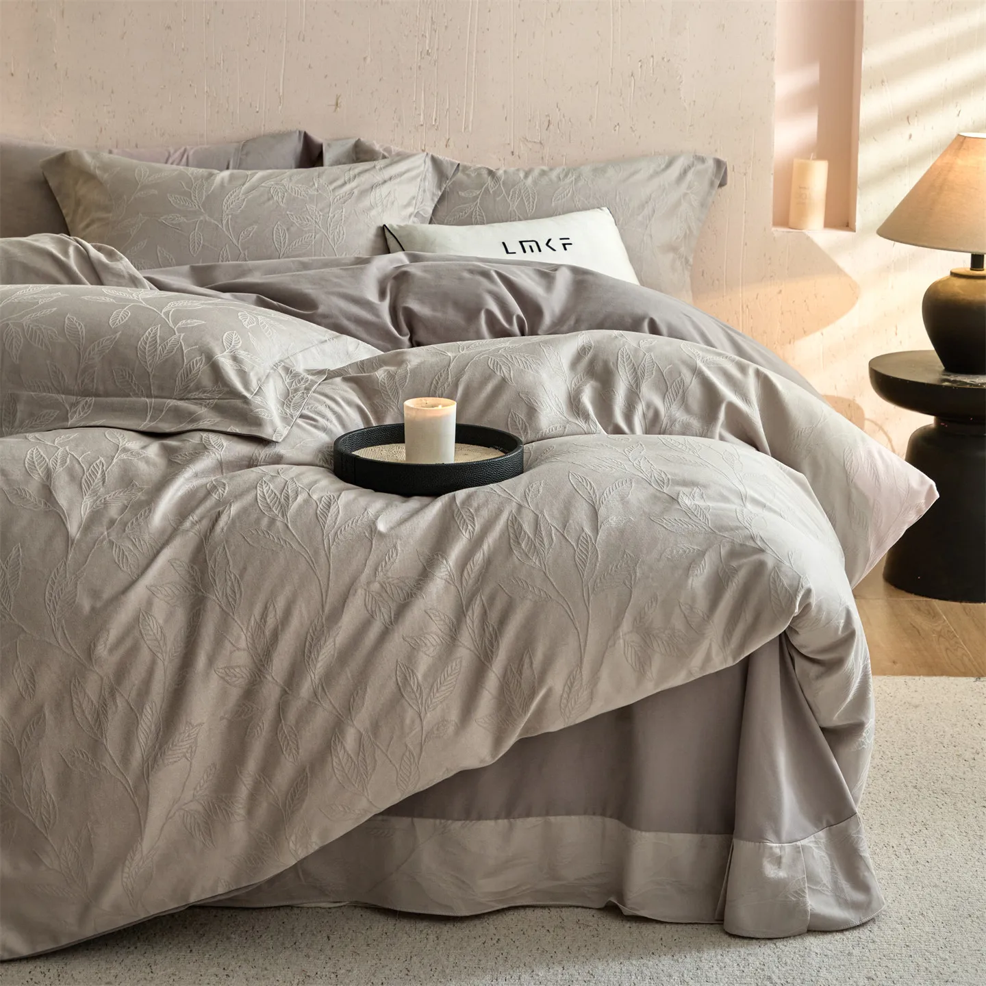 Svetanya Relief Heavy‑Weave 3D Jacquard 100% Cotton Bedding Sets 4pcs Bed Linens Duvet Cover Set Underwear