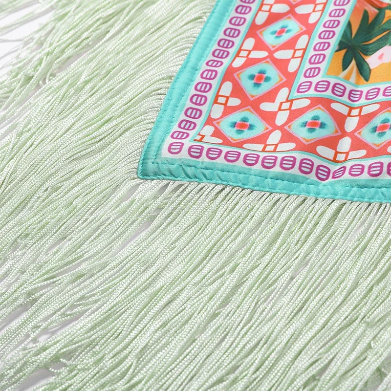 Vintage Women Scarf Printed Tassel Square All-match Female Belt Scarf Fashion Floral Lady Accessory 2026 New High Street