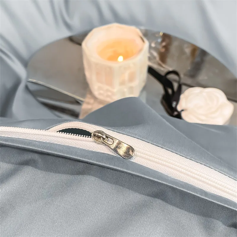 Premium Quality Duvet Cover Set 1000TC Egyptian Cotton Solid Plain Double Twin 4pcs Bedding set 1Flat/Fitted Sheet 2Pillow shams