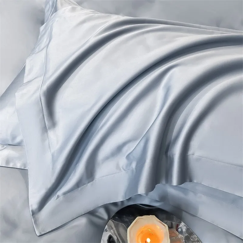 Premium Quality Duvet Cover Set 1000TC Egyptian Cotton Solid Plain Double Twin 4pcs Bedding set 1Flat/Fitted Sheet 2Pillow shams
