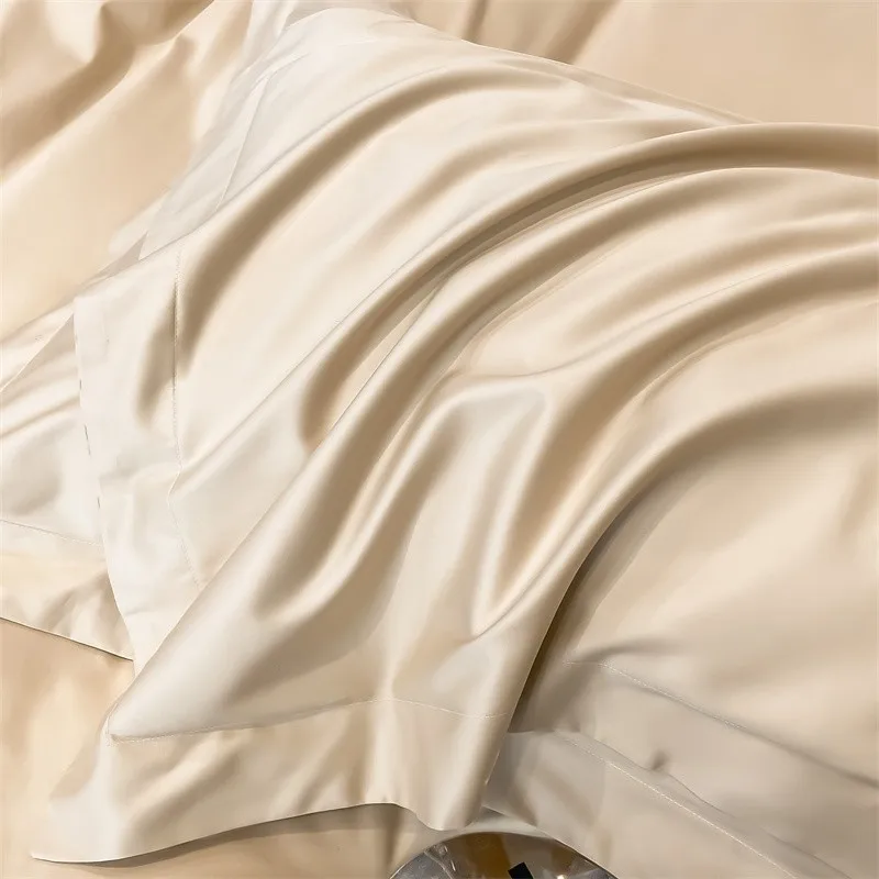 Premium Quality Duvet Cover Set 1000TC Egyptian Cotton Solid Plain Double Twin 4pcs Bedding set 1Flat/Fitted Sheet 2Pillow shams