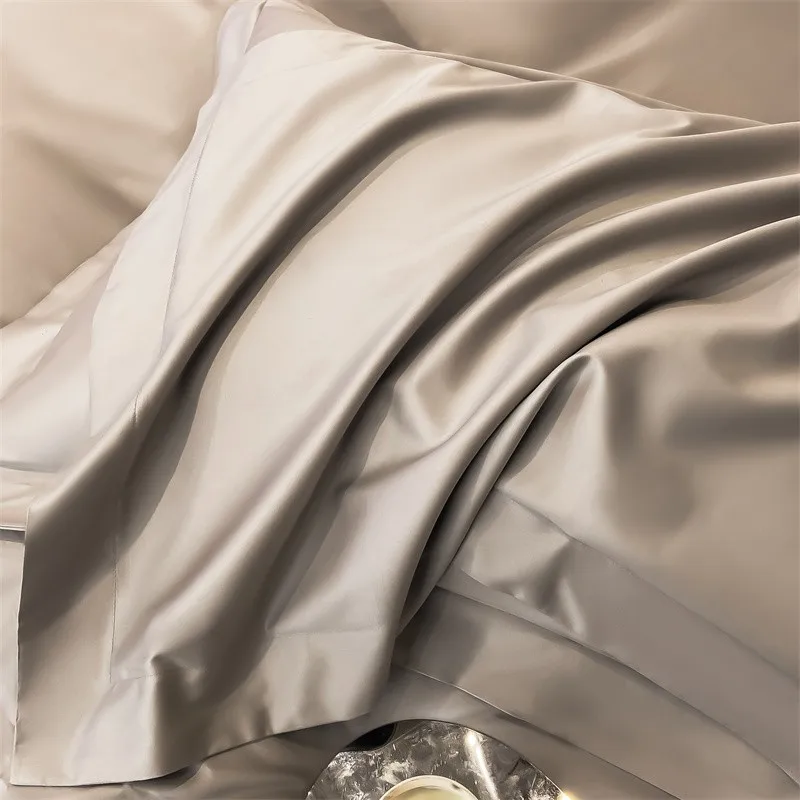 Premium Quality Duvet Cover Set 1000TC Egyptian Cotton Solid Plain Double Twin 4pcs Bedding set 1Flat/Fitted Sheet 2Pillow shams