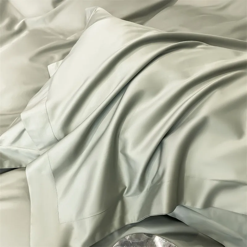 Premium Quality Duvet Cover Set 1000TC Egyptian Cotton Solid Plain Double Twin 4pcs Bedding set 1Flat/Fitted Sheet 2Pillow shams