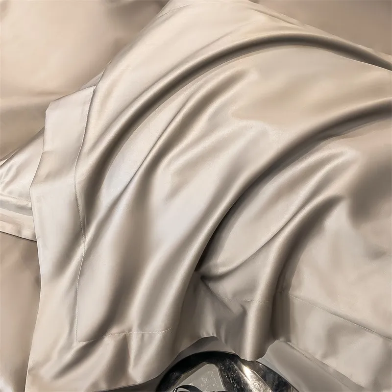 Premium Quality Duvet Cover Set 1000TC Egyptian Cotton Solid Plain Double Twin 4pcs Bedding set 1Flat/Fitted Sheet 2Pillow shams