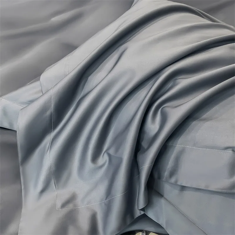 Premium Quality Duvet Cover Set 1000TC Egyptian Cotton Solid Plain Double Twin 4pcs Bedding set 1Flat/Fitted Sheet 2Pillow shams