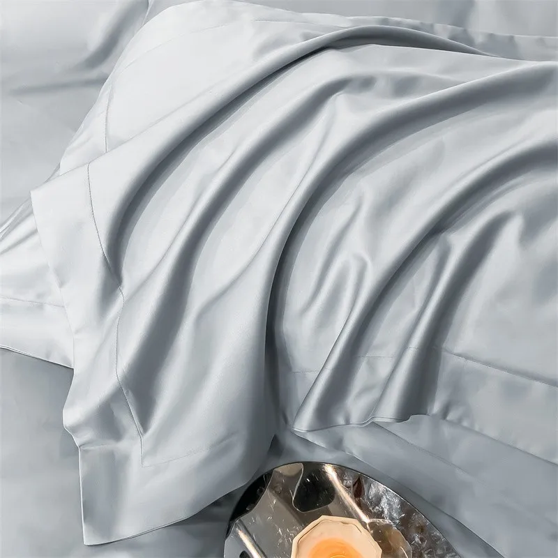 Premium Quality Duvet Cover Set 1000TC Egyptian Cotton Solid Plain Double Twin 4pcs Bedding set 1Flat/Fitted Sheet 2Pillow shams