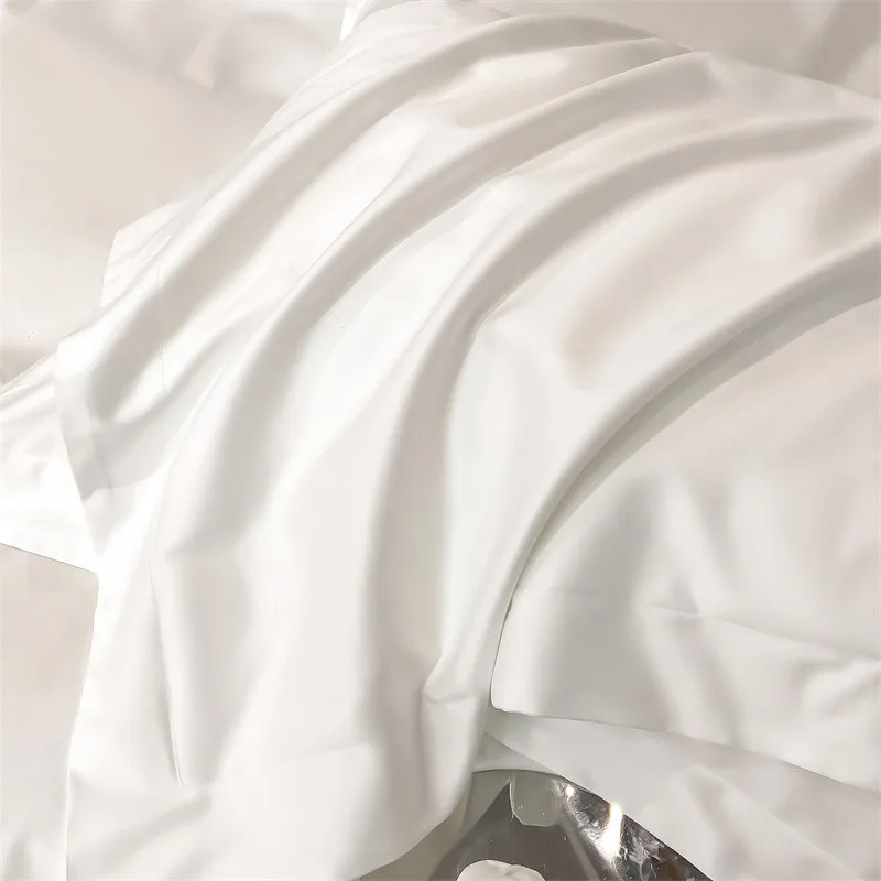 Premium Quality Duvet Cover Set 1000TC Egyptian Cotton Solid Plain Double Twin 4pcs Bedding set 1Flat/Fitted Sheet 2Pillow shams