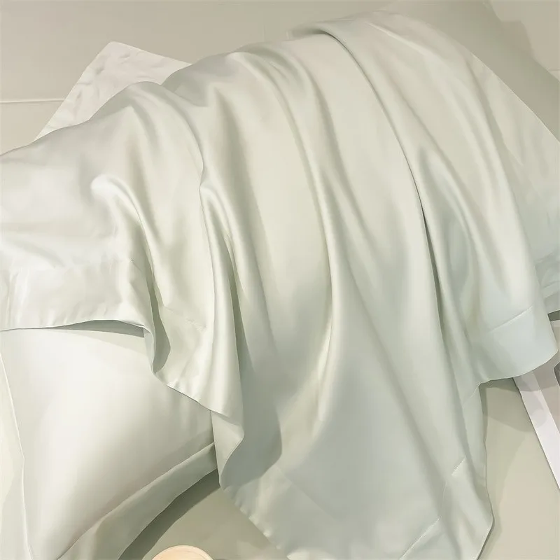 Premium Quality Duvet Cover Set 1000TC Egyptian Cotton Solid Plain Double Twin 4pcs Bedding set 1Flat/Fitted Sheet 2Pillow shams