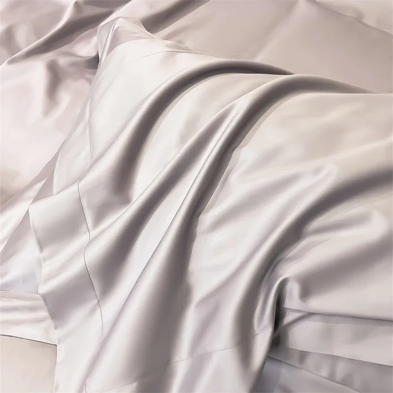 Premium Quality Duvet Cover Set 1000TC Egyptian Cotton Solid Plain Double Twin 4pcs Bedding set 1Flat/Fitted Sheet 2Pillow shams