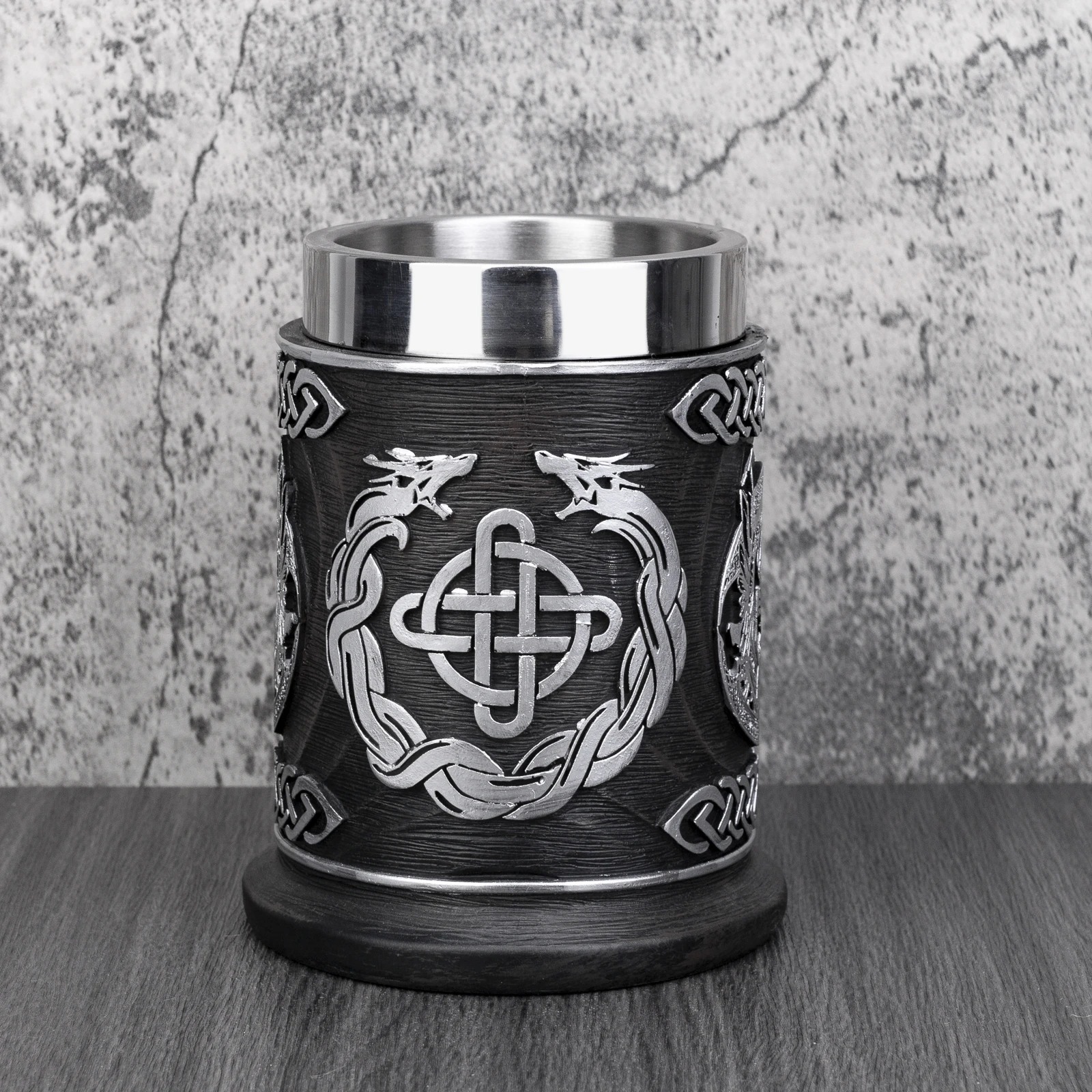 Norse Mythology Odin Thor Mug Tankard 304 Stainless Steel Resin 3D Retro Beer Stein Birthday God of War Lover Gift 600ml 20 oz