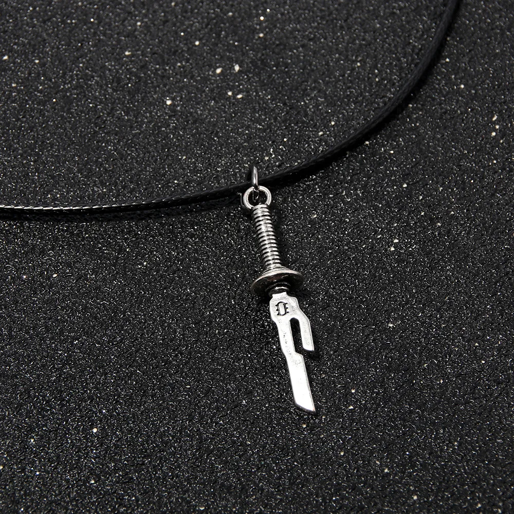 Anime Jujutsu Kaisen Fushiguro Toji Cosplay Necklace Unisex Sword Spear of Tianri Knife Pendant Choker Jewelry Accessories Gifts