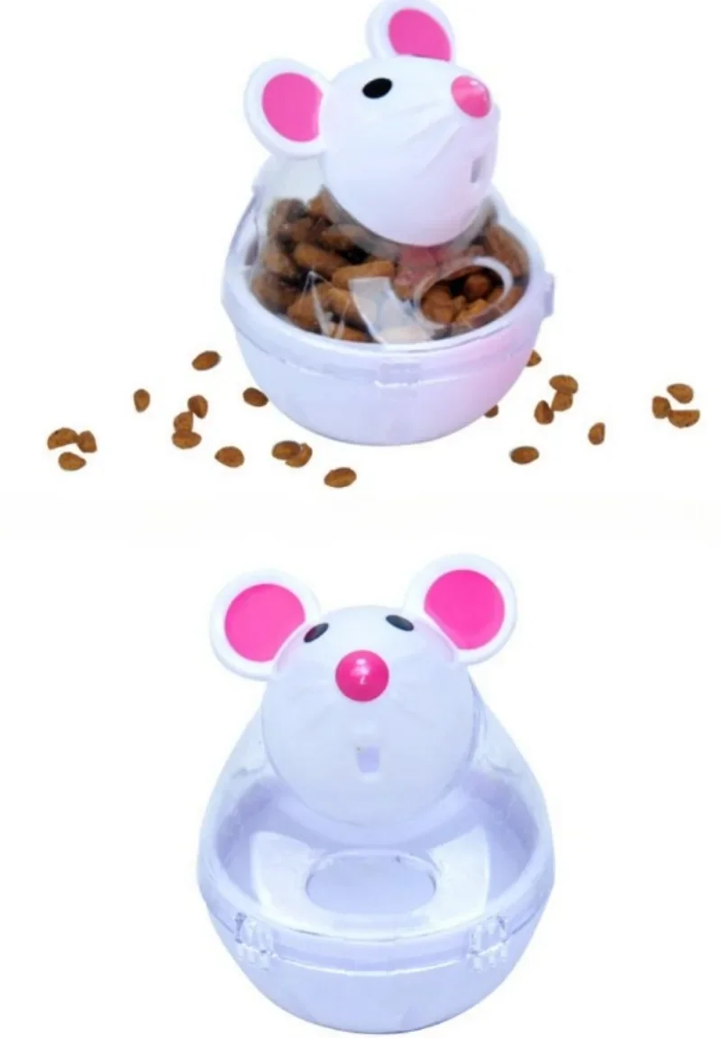Cat Toy Mouse Tumbler Leak Food Feeder Pet Puzzle Cartoon Cat Toy Leakage Ball Kitten Interactive Toys Slow Feeding Pet Supplies