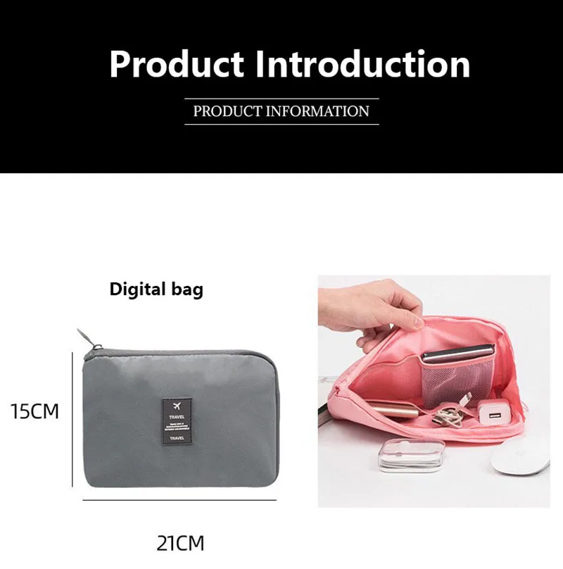 Travel Storage Bags Set 7/8/9/10-Piece Digital Toiletries Organizer Suitcase Packing Cubes for Clothes Shoes Clothes Tidy Pouch