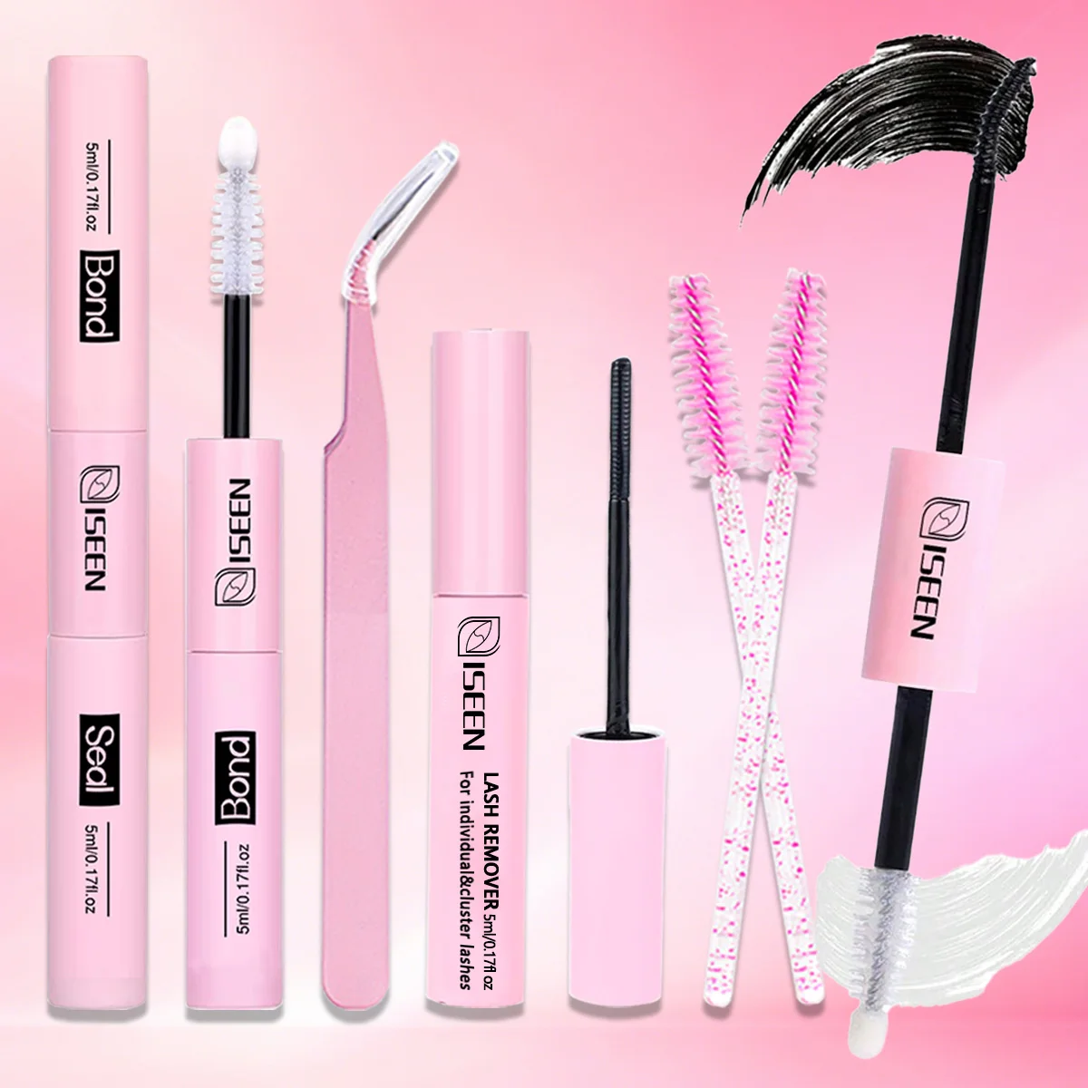 Lash Cluster Glue Lash Bond and Seal 2 in 1 for Eyelash Clusters Waterproof Home Use Strong Hold Long Lasting