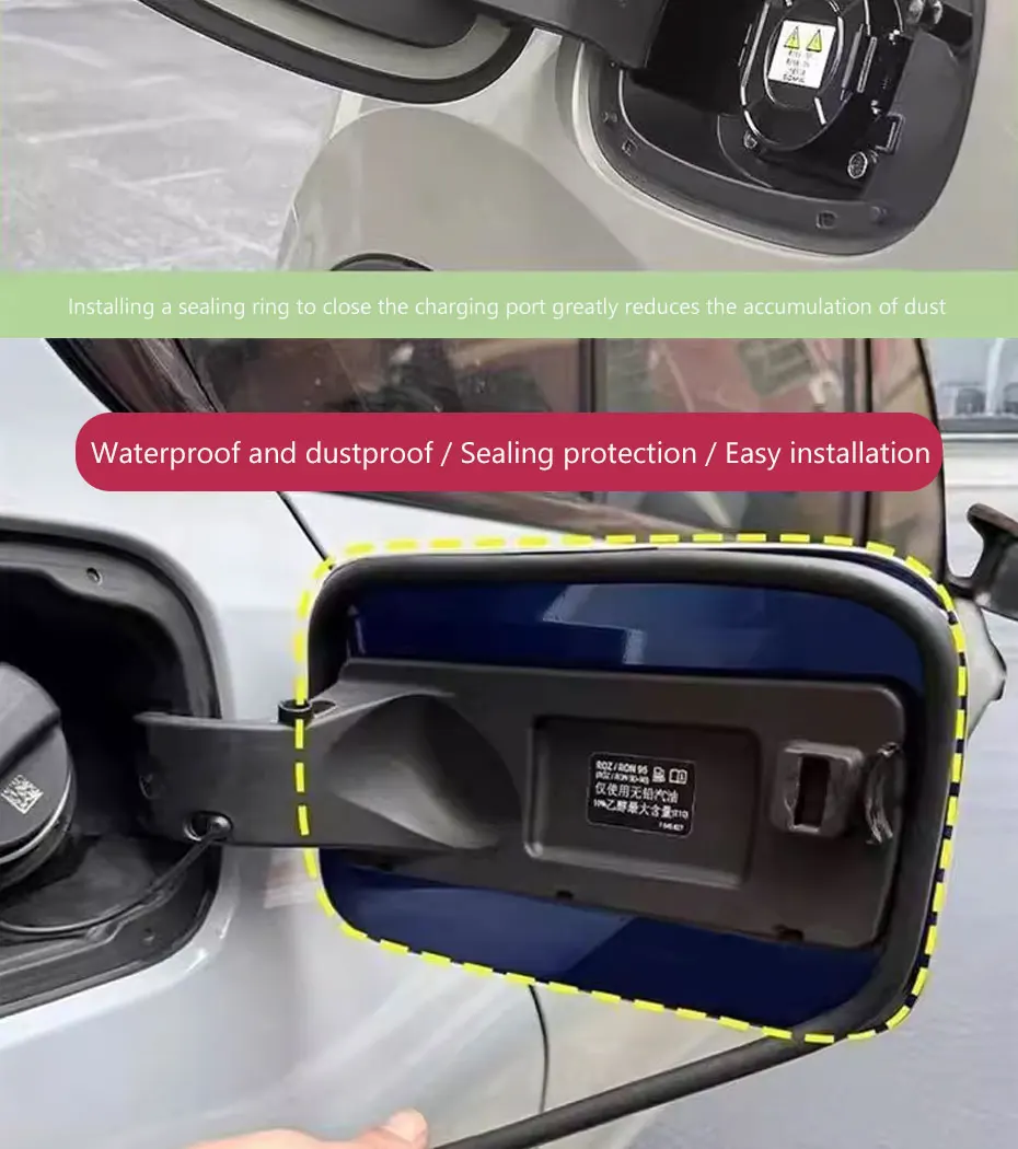 SEAMETAL Car Fuel Cap Seal Strip Waterproof Dust-Protection Gas Cap Rubber Sealing Gap Filler Self Adhesive Weather Stripping